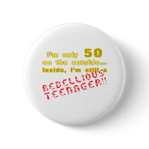 Funny 50th Birthday Present Pinback Buttons