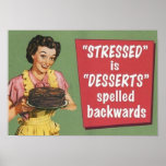 funny 60's style women poster posters