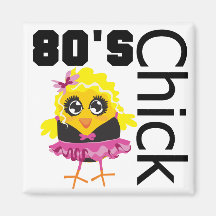Funny 80s Chick Fridge Magnets