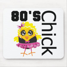 Funny 80s Chick Mouse Pad
