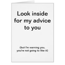 Funny advice card cards