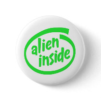Funny alien pinback button