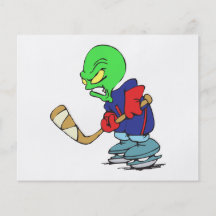 funny alien ice hockey player custom flyer