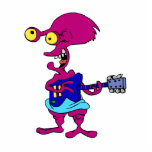 Funny alien playing guitar acrylic cut out