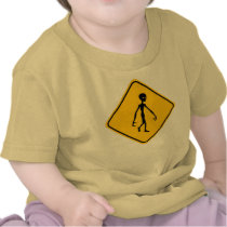 Funny Alien Warning Sign Tee Shirt