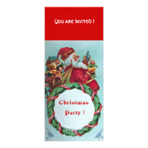 FUNNY AND HUMOROUS SANTA CLAUS VINTAGE CROWN CUSTOM INVITATION