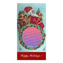 FUNNY AND HUMOROUS SANTA CLAUS VINTAGE CROWN PERSONALISED PHOTO CARD