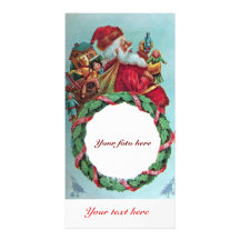 FUNNY AND HUMOROUS SANTA CLAUS VINTAGE CROWN PERSONALISED PHOTO CARD