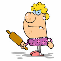 funny angry wife with rolling pin photo cut out