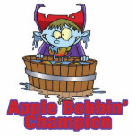 funny apple bobbing champion cartoon photo sculptures