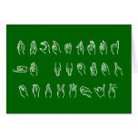 Funny ASL No L White on Green for Christmas Card