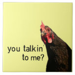Funny Attitude Chicken Ceramic Tile