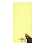 Funny Attitude Chicken - you talkin to me? Full Colour Rack Card