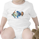Funny Baby Onesies Fantail Filefish Cartoon Fish Tee Shirt