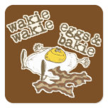 Funny Bacon and Eggs Square Stickers
