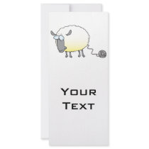 funny ball of yarn cloned sheep cartoon full color rack card