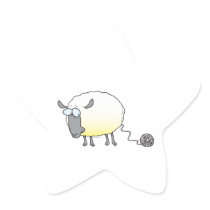 funny ball of yarn cloned sheep cartoon sticker