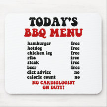 Funny Barbecue Menu Mousepads