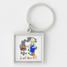 Funny Barbeque Design - Is Well Done OK? Key Chains