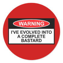Funny bastard round stickers