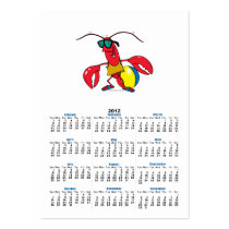 funny beach going  lobster cartoon business cards