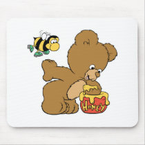 Funny Bear Sneaking Honey Mousemat