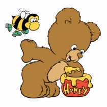 Funny Bear Sneaking Honey Acrylic Cut Outs