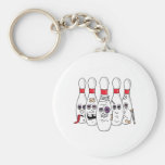 Funny Beat Up Bowling Pins Key Chains
