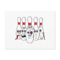 Funny Beat Up Bowling Pins Postcards