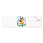 FUnny Bee Cartoon on Daisy bumper stickers