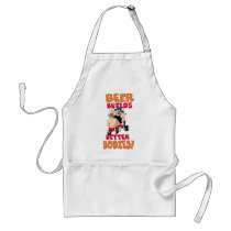 funny beer drinker cartoon aprons