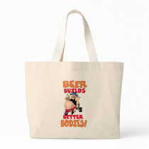 funny beer drinker cartoon canvas bags