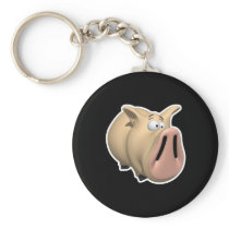 funny big snout pig keychain