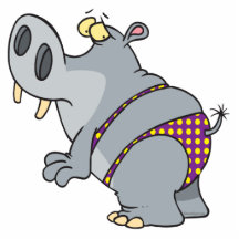 funny bikini hippo cartoon character photo cut out
