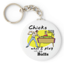 Funny Billiards Player Keychain