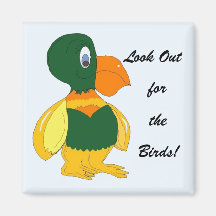 Funny Bird with Big Beak and Wings Fridge Magnets