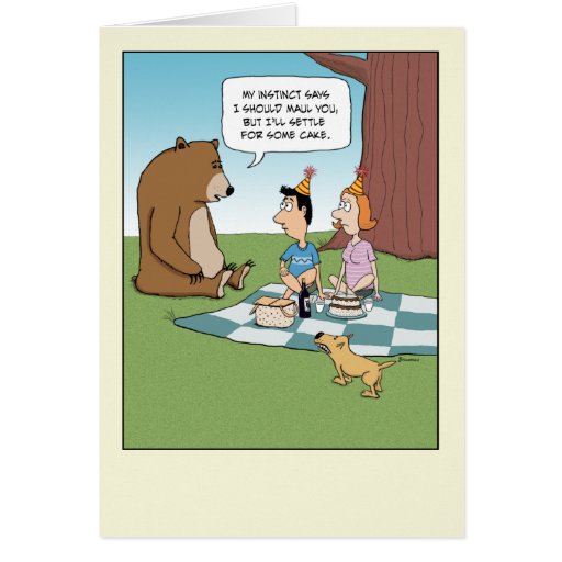 Funny birthday card: Bear Instinct