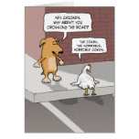 Funny birthday card: Dog and Chicken