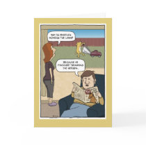 Funny birthday card: Dog mower