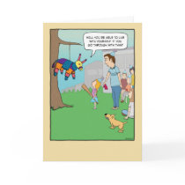 Funny birthday card: Girl vs. Pinata