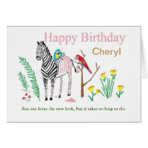 Funny birthday card, personalise for her.
