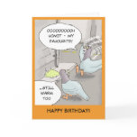 Funny Birthday Card: Pigeon sick
