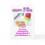 Funny Birthday card with cake_70th