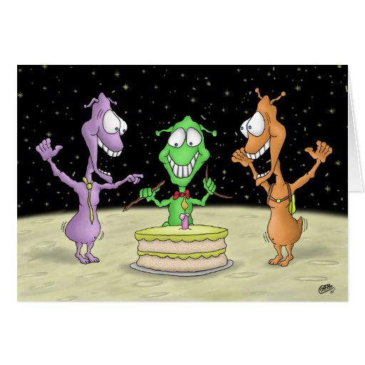Funny Birthday Cards: Moon Party
