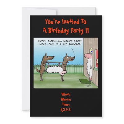 Funny Birthday Party Invitation by bad_Onions