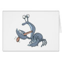 funny biting tongue crab cards