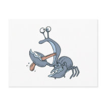 funny biting tongue crab postcards
