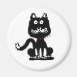 Funny black cat refrigerator magnets