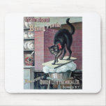 Funny black cat vintage baking powder poster ad mousepads