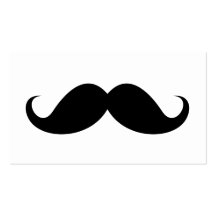 Funny black handlebar moustache trendy hipster business cards